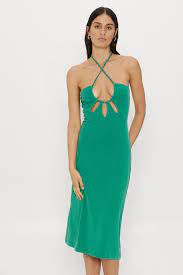 RIP TIDE MIDI SLIP DRESS - EMERALD - Leela Rose Boutique