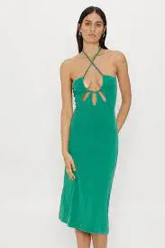 RIP TIDE MIDI SLIP DRESS - EMERALD - Leela Rose Boutique