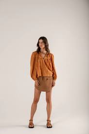 LUELLE BLOUSE - CARAMEL - Leela Rose Boutique