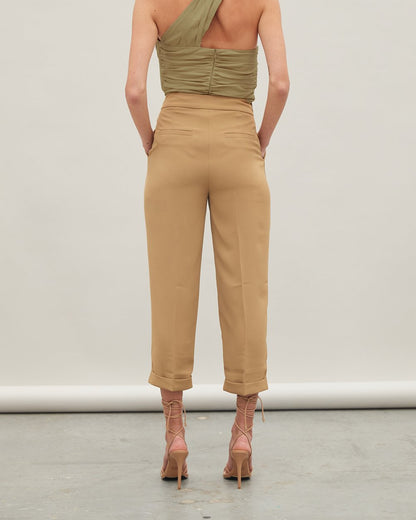 THE NATASHA TROUSER - DARK OLIVE - Leela Rose Boutique