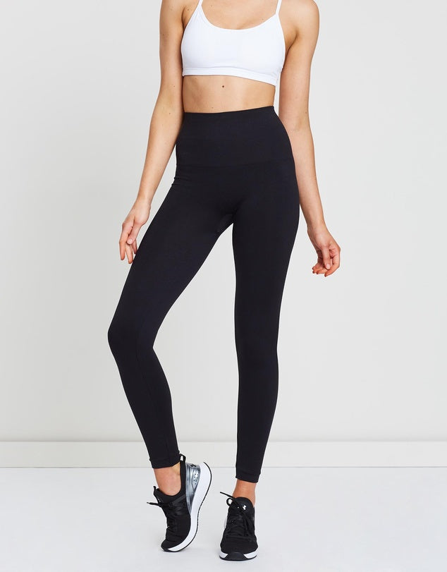 LOOK AT ME NOW HIGH-WAISTED SEAMLESS LEGGINGS - VERY BLACK - Leela Rose Boutique