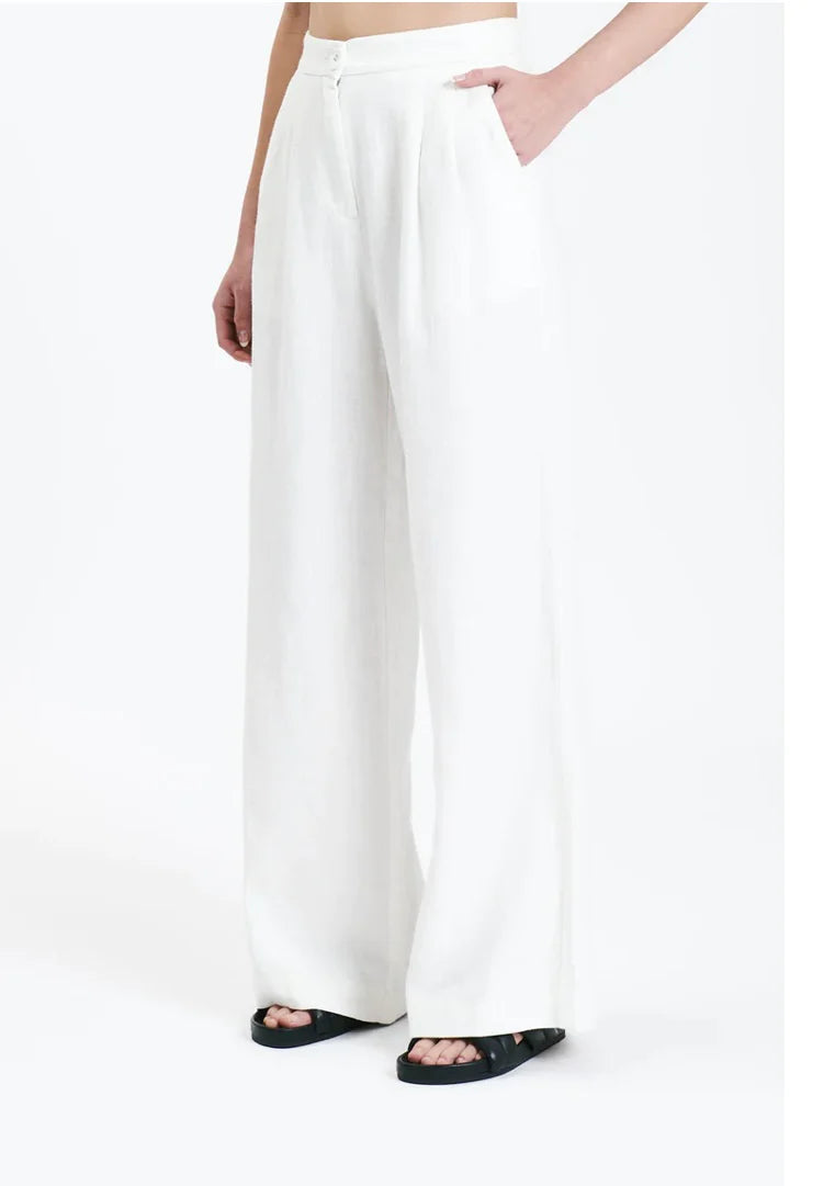 BLAIR TAILORED PANT - WHITE - Leela Rose Boutique