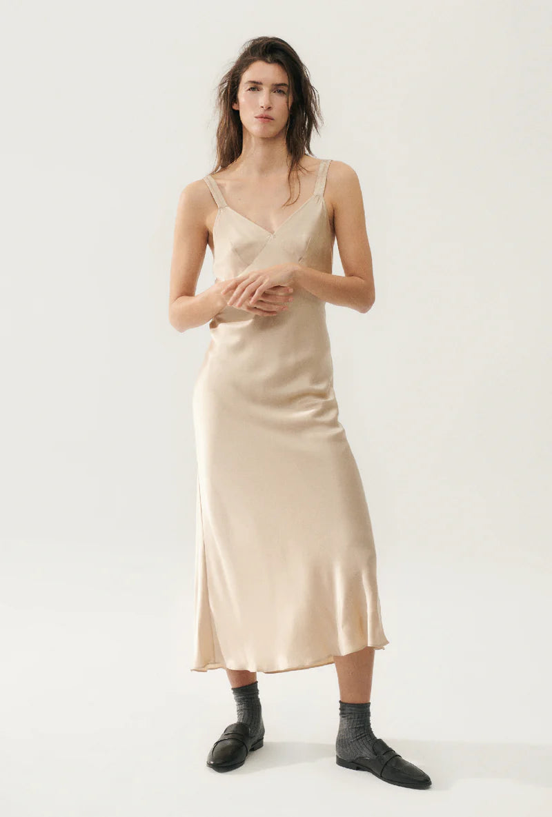 DECO RUCHED DRESS - HAZELNUT - Leela Rose Boutique