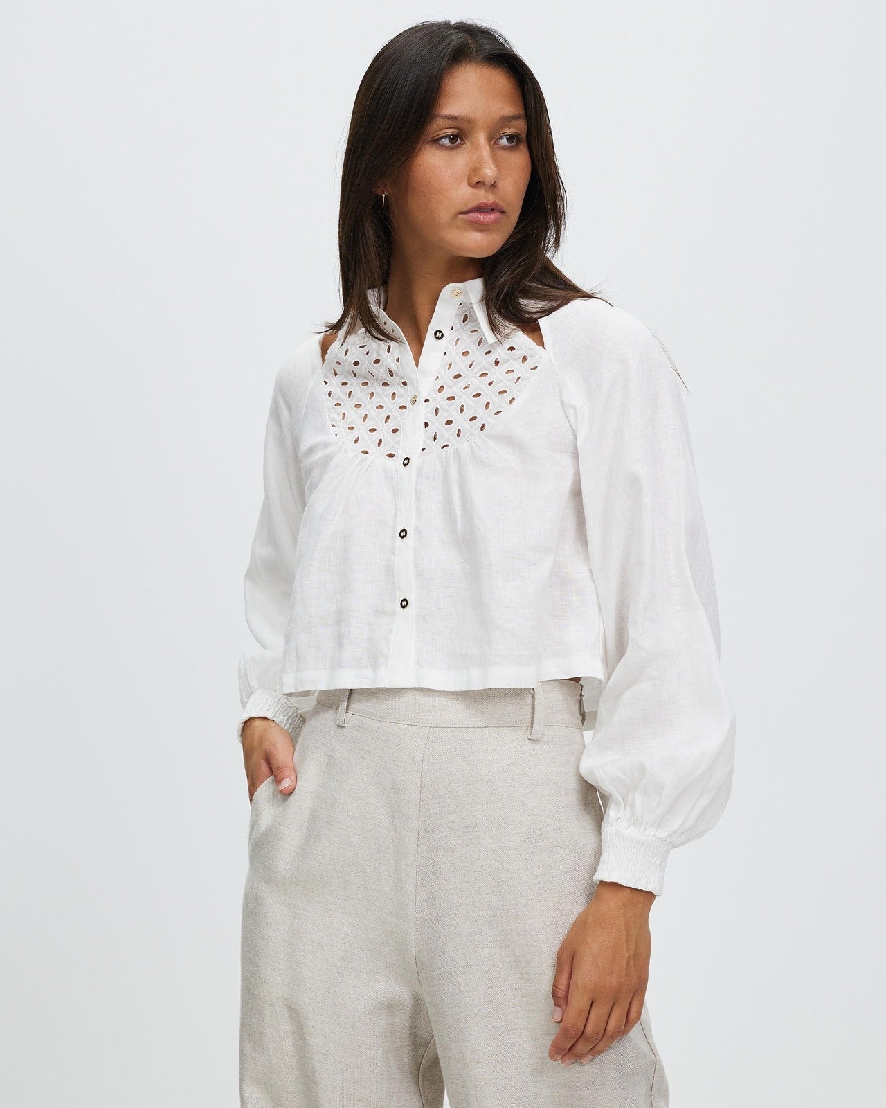 LUCENT SHIRT - WHITE - Leela Rose Boutique