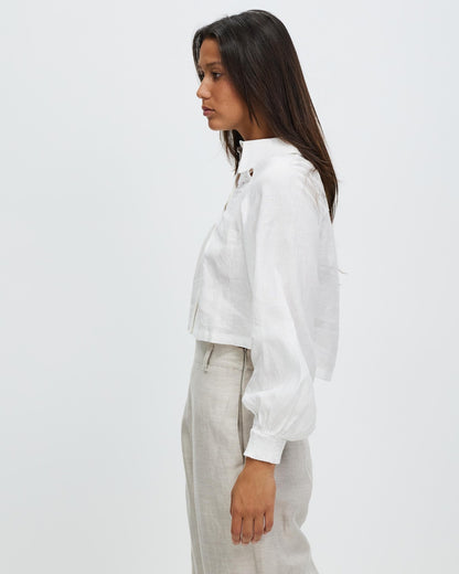 LUCENT SHIRT - WHITE - Leela Rose Boutique