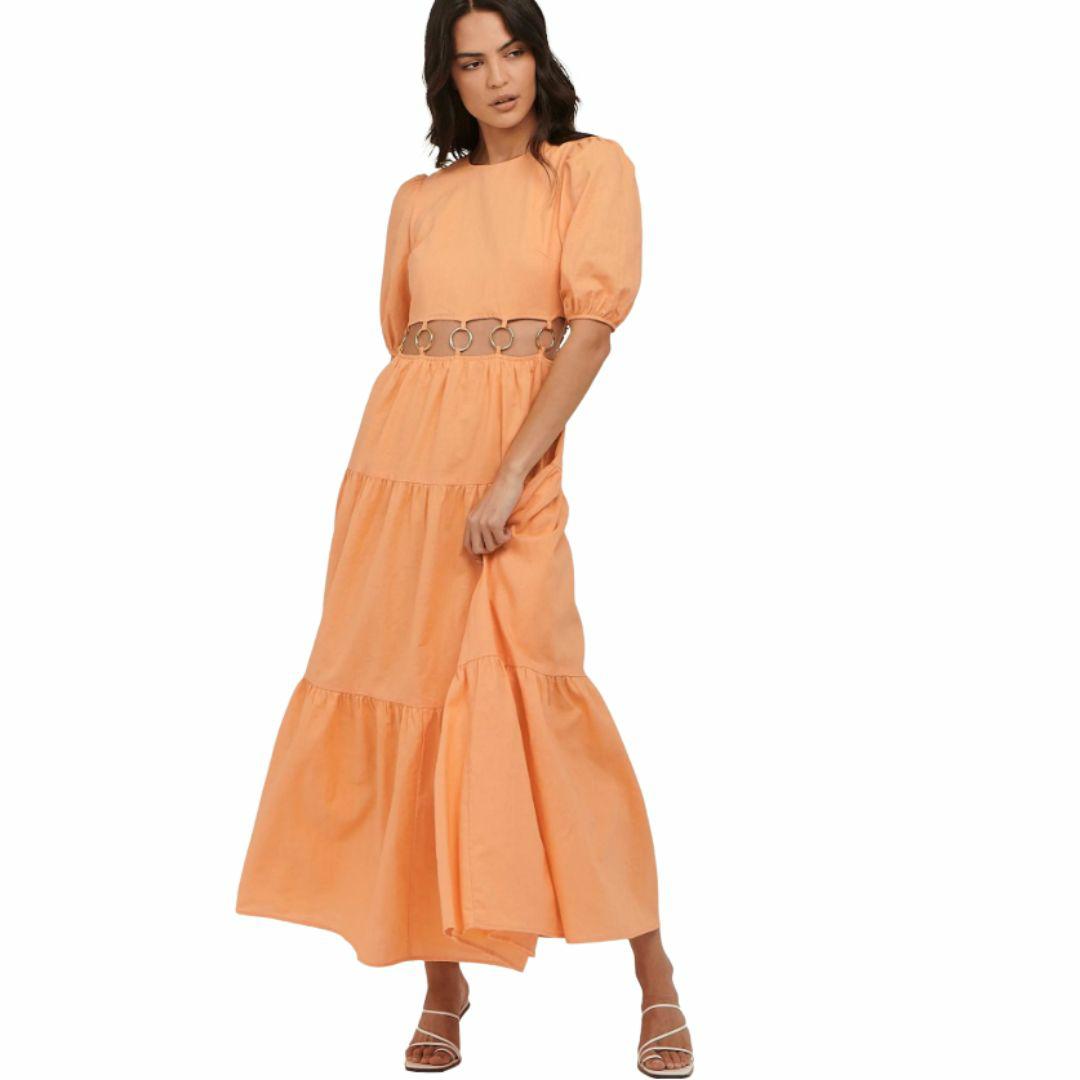 ANDREA MAXI DRESS - APRICOT - Leela Rose Boutique