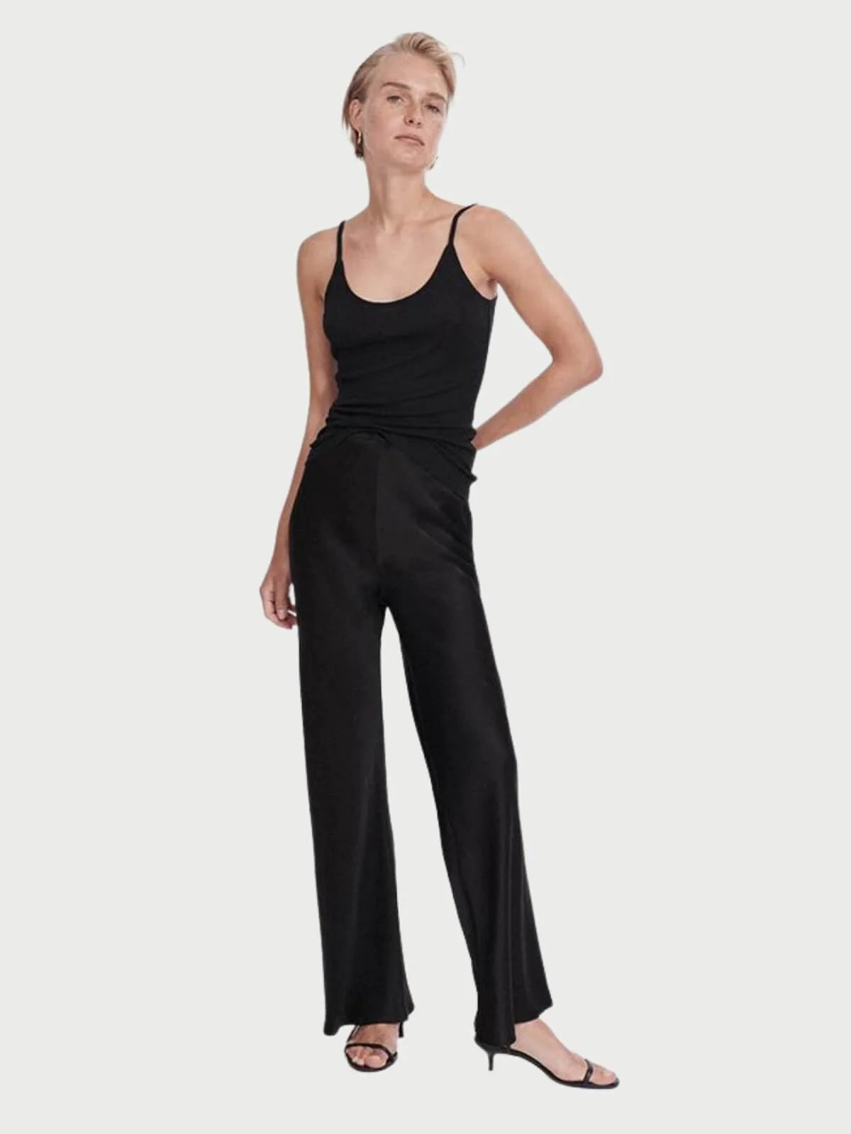 BIAS CUT PANTS - BLACK - Leela Rose Boutique