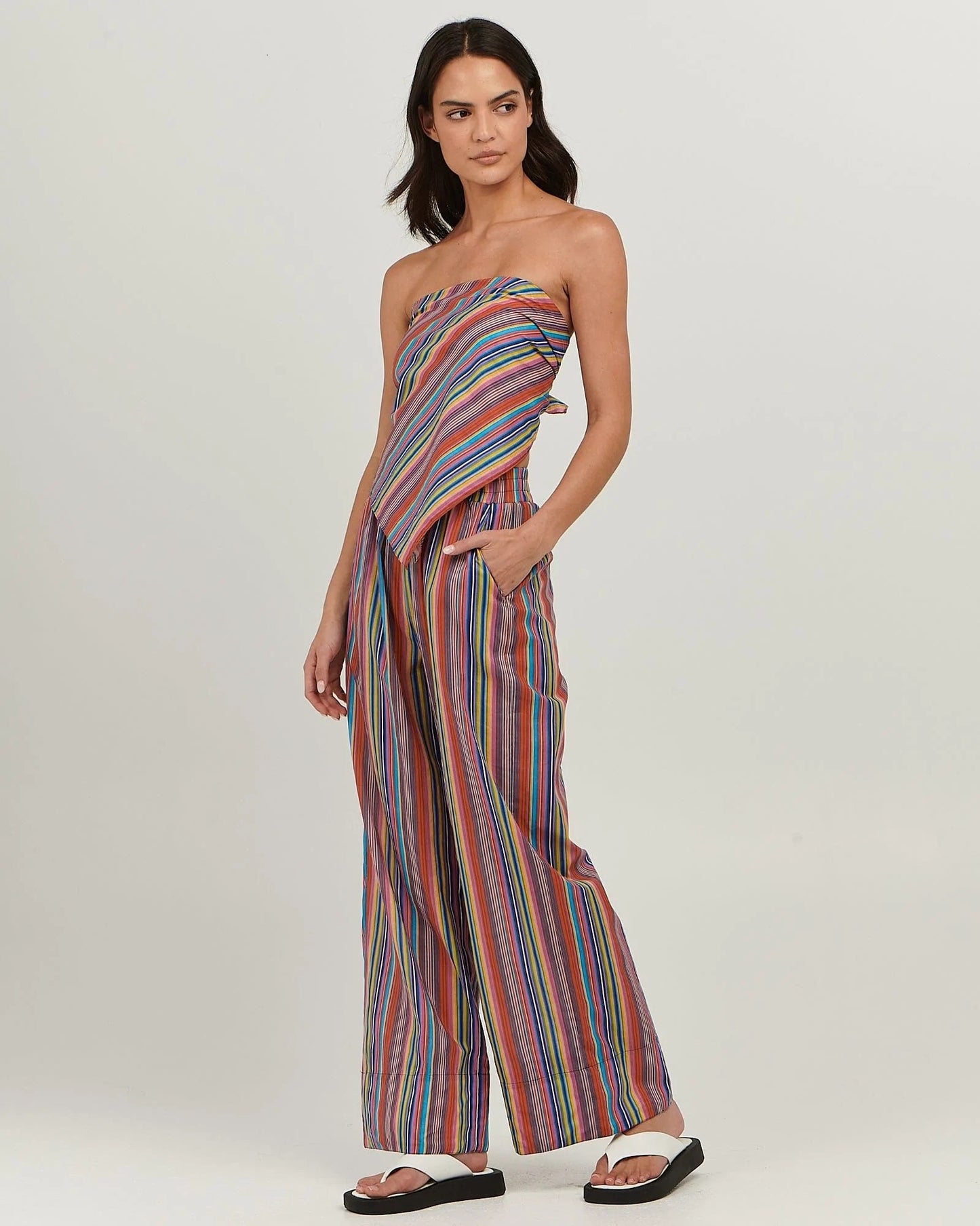 AMELIE PANT - MULTI STRIPE - Leela Rose Boutique