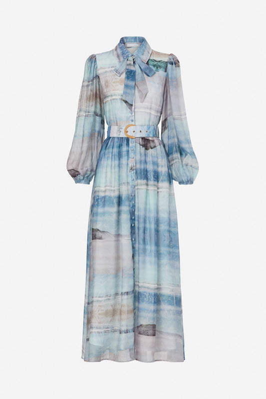 MAXI SHIRT DRESS - LIGHT BLUE - Leela Rose Boutique