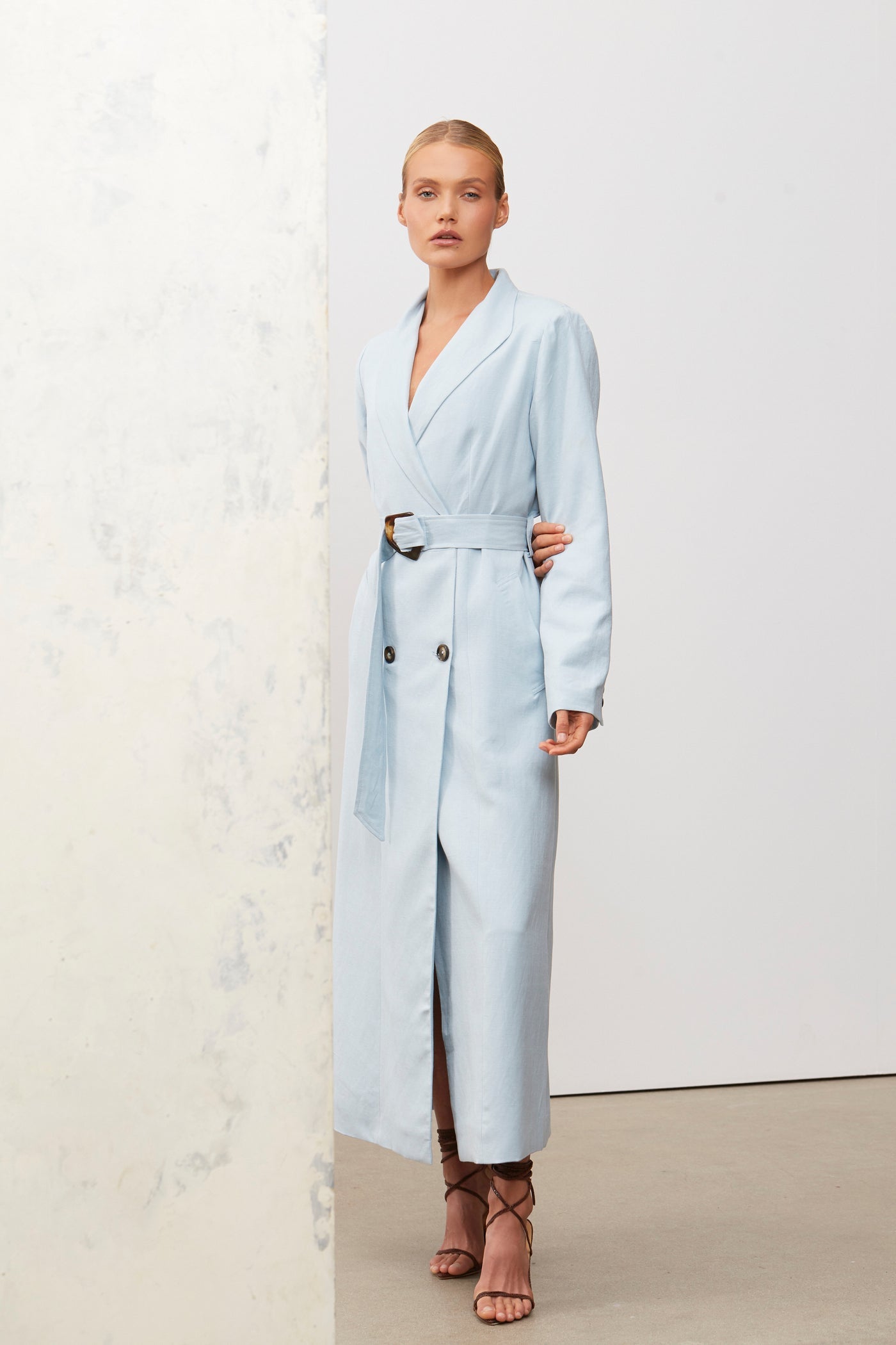 COAT DRESS - SKY BLUE - Leela Rose Boutique