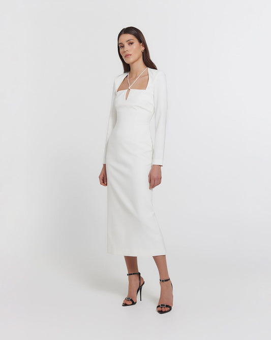 Darcy Knotted Dress | Ivory - Leela Rose Boutique